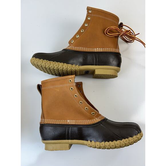 LL Bean Men\'s 8-in Bean Duck Boots Sz 11 Tan Brown Lace Up Insulated Warm Rain main image 12